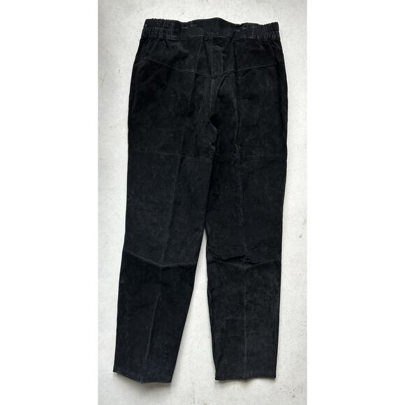Vintage Black Suede Pants Grommet Studded Rocker Goth Punk Biker Style Large - Picture 9 of 9